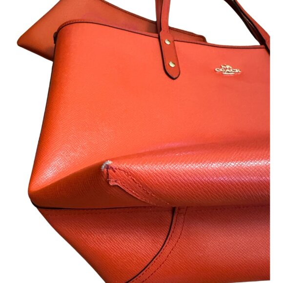 Coach Reversible City Tote Orange/Fuchsia - Picture 12 of 16